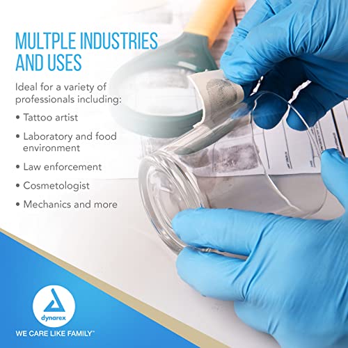 Dynarex Safe-Touch Disposable Nitrile Exam Gloves, Powder-Free, Latex-Free, Touchscreen Friendly & Used by Professionals, Blue, Medium, 1 Box of 100 Safe-Touch Disposable Nitrile Exam Gloves - size: Medium