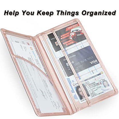 Car Registration and Insurance Holder, Premium Leather Insurance and Registration Holder,vehicle Glove Box Car Organizer, with Magnetic Shut for Cards, Driver License (Rose Gold) - color: 12-Rose Gold