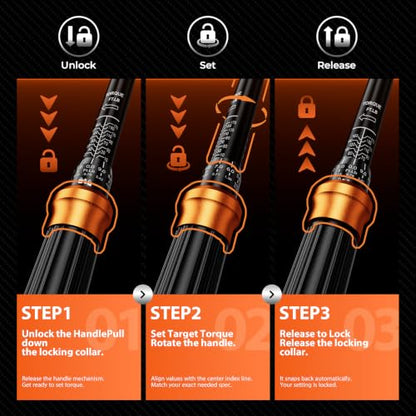 SUZUME 6PCS Torque Wrench Set 1/2 3/8 1/4 Inch Drive Click ±3% Accuracy | 10–170 Ft.lb, 5–45 Ft.lb, 20–220 In.lb, Dual-Direction, 3 Extension Bars Dual-Scale for Car,Moto,Truck,Spark Plug,Bike Repair - size: 10-170Ft.Lb,5-45Ft.Lb,20-220In.Lb, style: 1/2 3