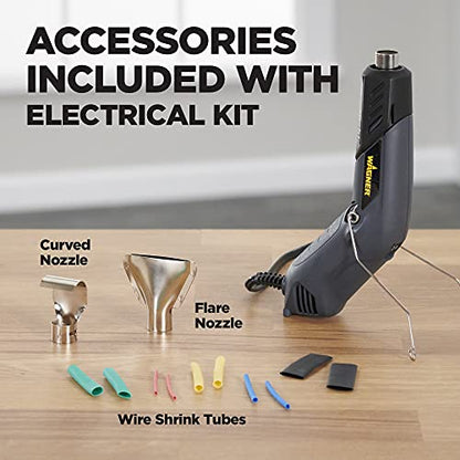 Wagner Spraytech 2410910 HT400 Electric Kit Heat Gun, Heat Gun for Electrical Wire Repair, Shrink Tubing, Shrink Wrapping, Electric Wiring, Auto Body Work, Dual Temperature 680 & 450 Degrees - size: Electrical Kit