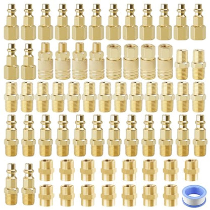 Air Coupler & Plug Kit,67Pcs 1/4" NPT Air Tool Fittings Set,Quick Connect Air Hose Fittings Air Compressor Accessories