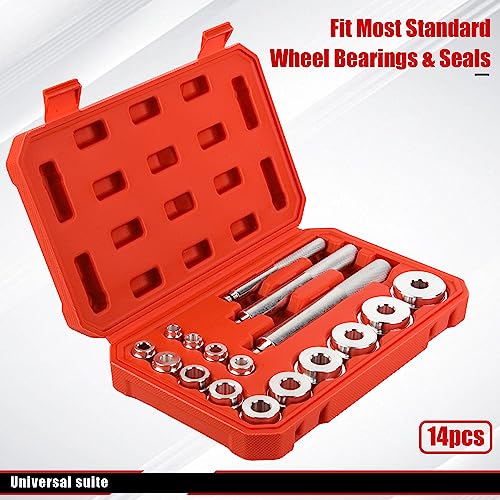WUODAO17pcs Universal Aluminum Bearing Race and Seal Install Driver Set with Bushing Drivers Remover Tool Motorbikes Wheel Axle Bushing Installation Kit
