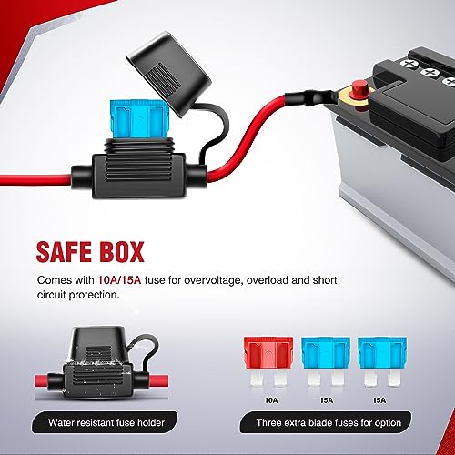 Nilight 16AWG LED POD Lights Wiring Harness Kit LED Light Bar 12V 5Pin Rocker Switch Laser On Off Waterproof Toggle Switch Power Relay Blade Fuse-2 Leads, 2 Years Warranty, Black - style: LED POD Lights Wiring-2 Leads