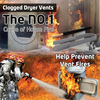 PetOde 2Pcs Dryer Vent Cleaner Kit Universal Vacuum Hose Attachment & Brush | Flexible Connector Easily Adapts to Most Vacuum Cleaners for Versatile Use - color: Deep Gray