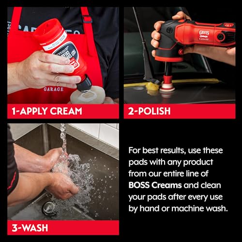 Griot's Garage BOSS Knitted Wool Pads for Car Detailing, Polishing and Paint Correction, Buffing Pads Compatible with BOSS Creams, 1”, Set of 6 - size: 1 Inch Pads (Set of 6)