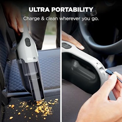 Shark Cyclone PET Handheld Vacuum with, HyperVelocity Suction, Powerful Pet Hair Pickup, Lightweight, XL Dust Cup, Including Upholstery Tool, 8" Crevice Tool, Scrubbing Brush, Pearl White, AA701 - color: Pearl White