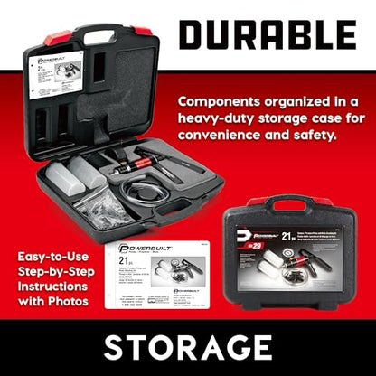 Powerbuilt Vacuum Pump Set with Hoses, Repair Components and Hydraulic Systems, Hoses, Reservoir and Adaptors, Bleed Air and Siphon Car Fluids 648774