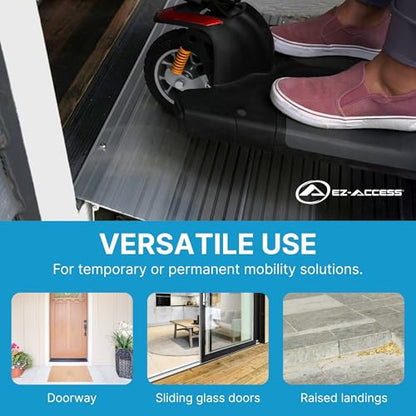 EZ-ACCESS - Threshold Ramps for Doorways - Portable Wheelchair Ramp for Home Steps, Aluminum Door Threshold Sliding Doors, Walker & Wheelchair Access - Adjustable Modular Transitions, 6" Rise - size: 6 Inch