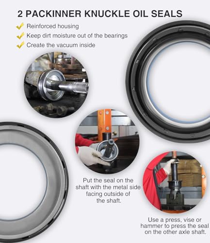 Outer Axle Knuckle Tube Dust Seal & Inner Tube Seal & Needle Bearing & Snap Ring & Thrust Washer Seals Kit for 1998-2004 Ford Super Duty Excursion F250 F350 F450 F550 With Dana 50 60 Front Axle - size: Complete for 1998-2004 Ford F250 F350 F450 F550