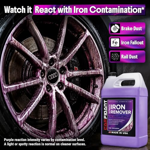 Iron Remover Car Detailing – Iron Decon Spray, Pulls Out Brake Dust, Rust & Fallout - Contaminant Removal for Car Paint & Wheels, pH Neutral Formula - 128 fl. oz. - size: 128 fl. oz.