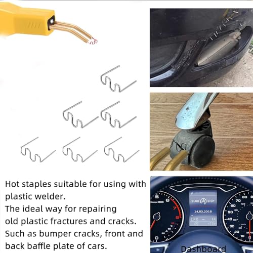 1000 Pieces Hot Staples Welding Rods Bumper Repair Welding Wire for Repair Machine Car Bumpers Dashboards Lamp Holders Plastics Rings Daily Plastics Supplies 0.8 0.6 mm