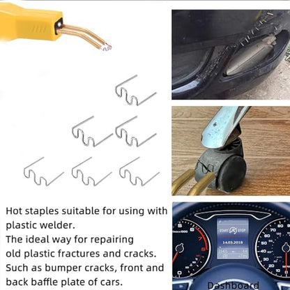 1000 Pieces Hot Staples Welding Rods Bumper Repair Welding Wire for Repair Machine Car Bumpers Dashboards Lamp Holders Plastics Rings Daily Plastics Supplies 0.8 0.6 mm