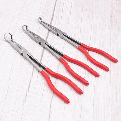 3 PCS 11 Inch Long Reach Hose Grip Pliers, Long Needle Nose Pliers, 11" Hose Gripper Plier Set for Car Maintenance, Home Appliance Maintenance, And Electrician Maintenance,by GENHAKON - size: 3 PCS