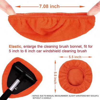 XINDELL 5 Pack Windshield Cleaner Microfiber Pads – Replacement Heads Cover for Xindell Tools. Washable & Reusable 5.7" W Triangle Pads (Red). Fits Window Reach Tool - Handle Not Included - color: Crimson Orange