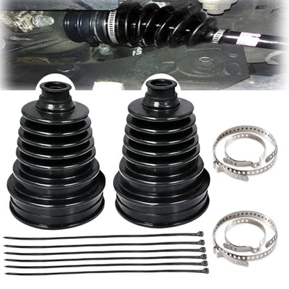2PCS CV Boot with 4 Stainless Steel Clamps,6 Cable Ties,Waterproof and Dustproof Silicone CV Axle Boot Repair Kit,Universal CV Joint Boot,Protect CV Axle (2pcs) - color: 2pcs