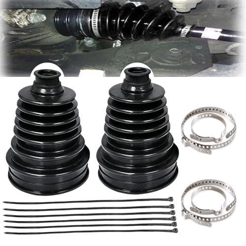 2PCS CV Boot with 4 Stainless Steel Clamps,6 Cable Ties,Waterproof and Dustproof Silicone CV Axle Boot Repair Kit,Universal CV Joint Boot,Protect CV Axle (2pcs) - color: 2pcs