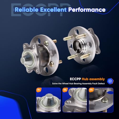 ECCPP 2-Piece 512325 Wheel Hub Bearing for Hyundai Accent 2007-2011 | for Kia Rio 2006-2011 4 lugs Pre-Greased Sealed - size: 512325*2