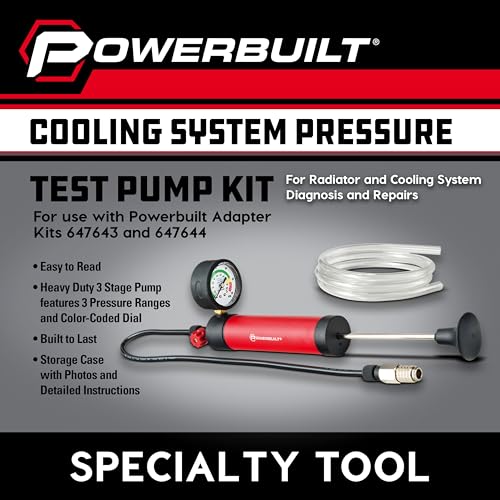 Powerbuilt Cooling System Adapter Kit, European Vehicle Adapters, Pressure Testing Pump Kit Add-Ons, Radiator Cap and Coolant Bottle Attachments - 647642 - size: European Car Pump