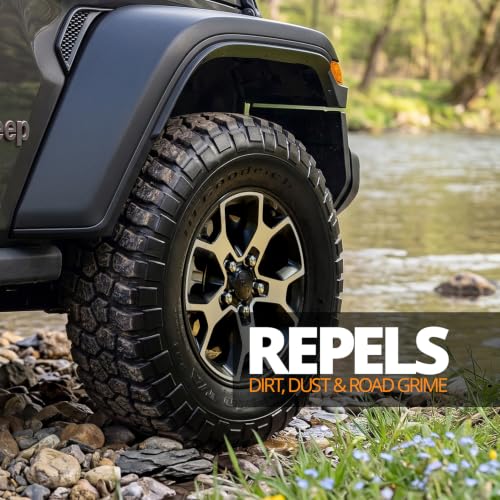 CERAKOTE® Rapid Ceramic Tire Coat - Long-Lasting Deep Black Tire Shine | Lasts up to 10X longer than traditional tire dressings with a natural satin and a no-sling ceramic finish. Car, truck, & SUV - size: 10 oz. Kit