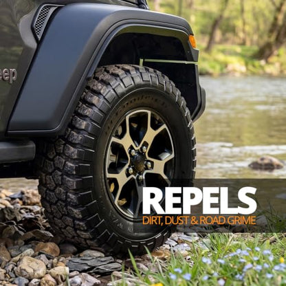 CERAKOTE® Rapid Ceramic Tire Coat - Long-Lasting Deep Black Tire Shine | Lasts up to 10X longer than traditional tire dressings with a natural satin and a no-sling ceramic finish. Car, truck, & SUV - size: 10 oz. Kit