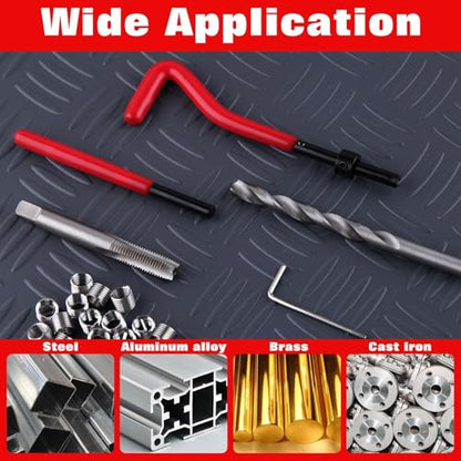 30 Piece M8x1.25 Thread Repair Kit, Metric Thread Repair Insert Kit with HSS Drill Bits Threads Inserts Taps Breakoff Installation Tools, Portable Rethreading Tool for Auto Repairing - size: M8 x 1.25mm