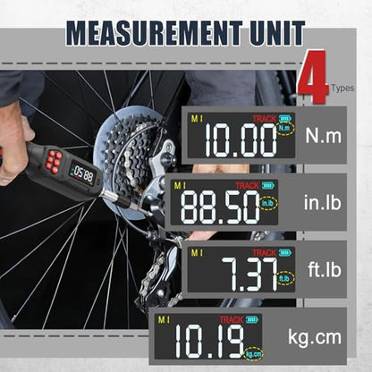 VANPO Digital Torque Screwdriver, 4.42-88.5 in.lb, ±2% Accuracy | 0.5-10 Nm, 1/4" Electrician Torque Screwdriver Set with 31Bits, LCD Display & Audible Buzzer for Bike & Precision Electronics
