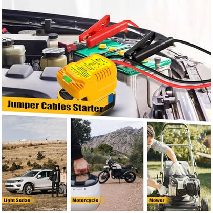 Jump Starter Adapter for DeWalt 20V/60V Li-ion Battery Powered with Jumper Cable Clamps Portable Car Battery Charger Jump Starter(Battery Not Included) - style: For DeWalt