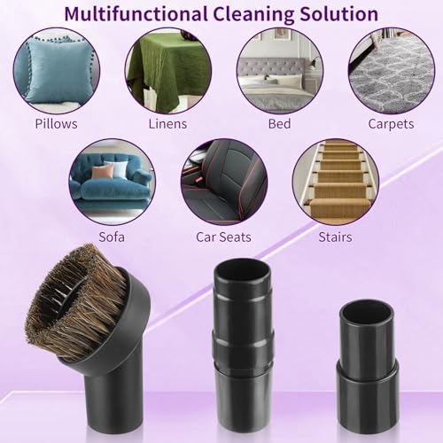 25mm Soft Horsehair Vacuum Brush Attachment with Vacuum Hose Adapter for Shark Vacuum Attachments, Vacuum Attachment for Shop Vac and Most Household Vacuum Cleaner - 3 Pcs - style: 3 Pcs