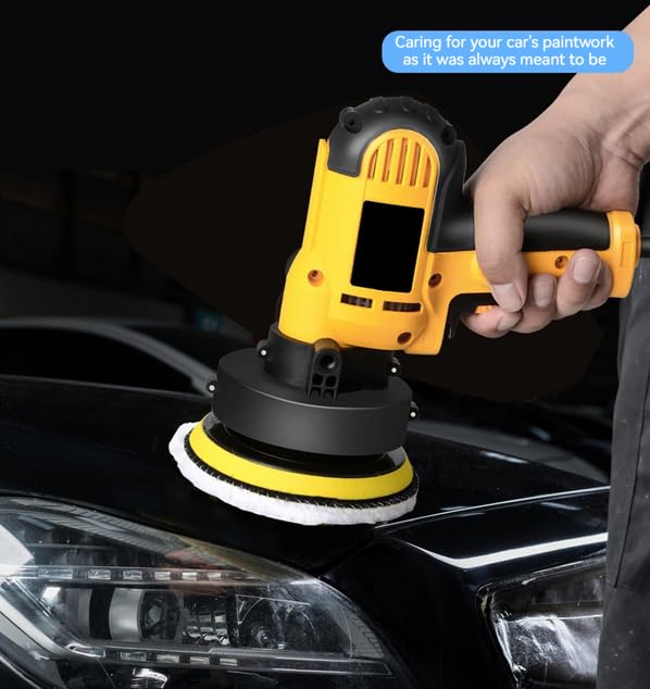 110V 600W Dual-Action Polisher - Variable Speed Random Orbital Buffer Machine for Cars, Boats, Floors - Professional Detailing Kit with 5" Pads (600-3700 RPM) for Waxing, Polishing & Paint Correction