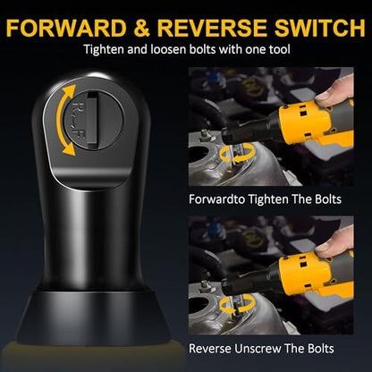 Cordless Ratchet Wrench for Dewalt 20V Battery, 3/8" Electric Ratchet Set 45 Ft-lbs (60 N.m), Variable Speed control, 580RPM Power, 8 Sockets (9/10/11/12/13/14/15/17mm) - No Battery