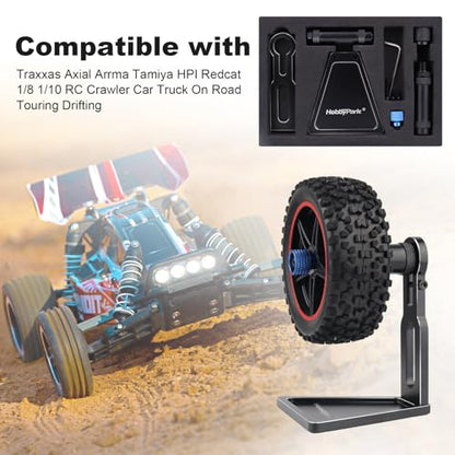 HobbyPark Aluminum RC Tire Balancer 12mm 17mm Hex Wheels Balancer Tools Compatible with Traxxas Axial Arrma Tamiya HPI Redcat 1/8 1/10 RC Crawler Car Truck On Road Touring Drifting