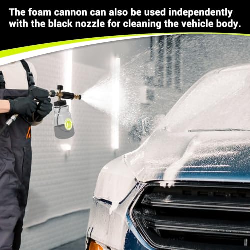 M MINGLE 16 Inch Undercarriage Washer Attachment with Foam Cannon, 4000PSI | Low Clearance Rolling Wheels, Includes Car Wash Mitt, Fits Sedans, SUVs and Trucks - size: 16 Inch