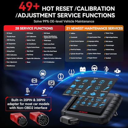 iCarsoft CR Max BT (Enhanced) Wireless Bidirectional Diagnostic Tool, ECU Adaptation/Teach-in, 49+ Reset All System Touchscreen Battery Registration ECU Coding OBD2 Scanner with 38Pin + 20Pin Adapter - style: Enhanced CR MAX BT Diagnostic Tool