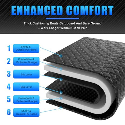 Rolling Creeper Mat, 145×67cm Portable Under Car Repair Pad | with Storage Bag, Mechanics Mat for Low Clearance, Auto Repairing Tool, Working On The Ground, Gifts for Him Men Husband 2026