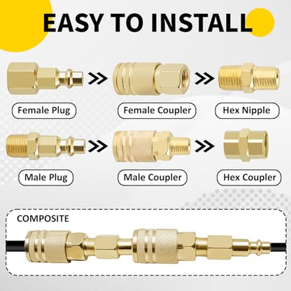 Air Coupler & Plug Kit,67Pcs 1/4" NPT Air Tool Fittings Set,Quick Connect Air Hose Fittings Air Compressor Accessories