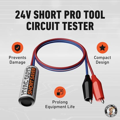 HVAC Guys Short Finder | Short Circuit Finder for 24 VAC Circuits | Includes 12in Lead with Clips & 3ft Magnetic Jumper Testing Cable