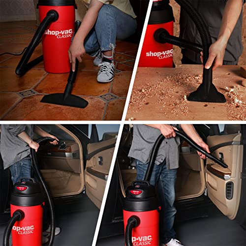 Shop-Vac 5 Gal 5.5 HP Wet/Dry Vacuum, Wall Mount, 9522236 | 25ft Long Reach (18ft Hose+7ft), 14 Attachments & Accessories, Compact & Portable, Ideal for Garage, Car, Workshop & Jobsite - size: 5 gallon