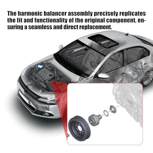 Engine Harmonic Balancer Compatible with 2008-2010 Chrysler Town and Country V6 3.3L/3.8L, 2008-2010 Dodge Grand Caravan V6 3.3L/3.8L, 2007-2011 Wrangler V6 3.8L, 2009-2010 Routan V6 3.8L - size: 594-426