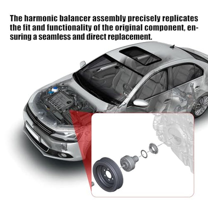 Engine Harmonic Balancer Compatible with 2008-2010 Chrysler Town and Country V6 3.3L/3.8L, 2008-2010 Dodge Grand Caravan V6 3.3L/3.8L, 2007-2011 Wrangler V6 3.8L, 2009-2010 Routan V6 3.8L - size: 594-426