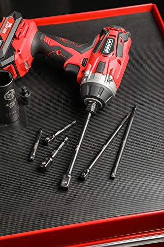 ARES 70382-6-Piece 3-Inch and 6-Inch Impact Grade Socket Adapter Set - Turns Impact Drill Driver into High Speed Socket Driver - 1/4-Inch, 3/8-Inch, and 1/2-Inch Drive Sizes - size: 3-Inch and 6-Inch Socket Adapter