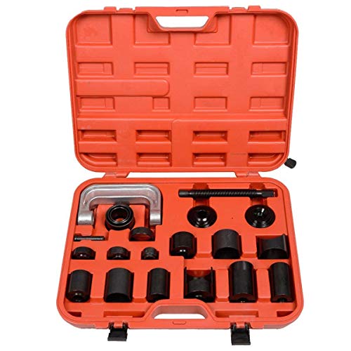 DAYUAN 21PCS Master Ball Joint Press Service Kit for 2WD 4WD Vehicle | Upper & Lower Ball Joint Service Kit，Removes & Installs Ball Joints，Brake Anchor Pin Tool，Carbon Steel，Red Case