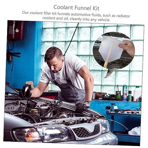 Spill Coolant Funnel Fill Kit Radiator Tool for Easy Refills Prevents Spills Trapped Air Construction for Automotive Cooling Systems