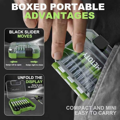 Magnetic Screwdriver Bit Set, 93-Piece Impact Ready S2 Steel Driver Bits with Magnetizer, Extension Bars, for Automotive, Repair & DIY Projects (PH/PZ/SQ/T/Torx) - size: Mixed with Storage Box with 93PCS