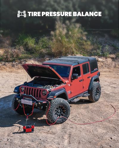 [2026 Upgraded] LASFIT H4 Tire Inflation Deflation System [No Leak & Kink] 200″ Wheelbase Universal Rapid High Flow Off Road Tire Deflator, 4 Tire Air Up Down to Inflate or Deflate at Once