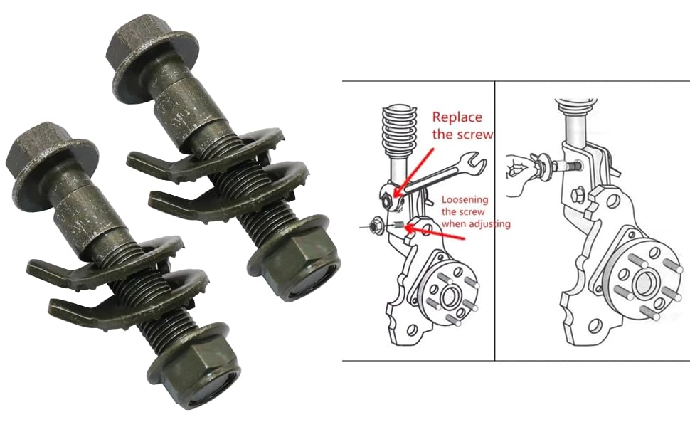81290 2PCS 17mm Adjustable Camber Correction Alignment Kit for Front Wheels Cam Bolts for Lexus for Toyota - size: 2PCS 17mm