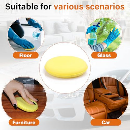 PSLER 24PCS Car Wax Applicator Pad - 4 Inch Foam Applicator Pads | High Density Foam Pads for Detailing, Tire Shine, Waxing, Polishing, Ultra Soft Reusable Sponges, Scratch Repair & Wheel Dres - size: 10CM-24PCS