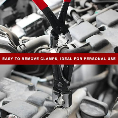 9 PCS Hose Clamp Pliers with CV Boot Clamps, Heavy-Duty Car Repair Clamp Pliers with Stainless Steel Crimp Bands, Adjustable Drive Shaft CV Boot Crimp Plier Automotive Repair Tools