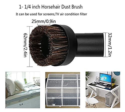 1 1/4 inch Vacuum Attachments Brushes Kit 1-1/4 inch 1-3/8 inch Vacuum Cleaner Accessories for 32mm and 35mm Standard Hose