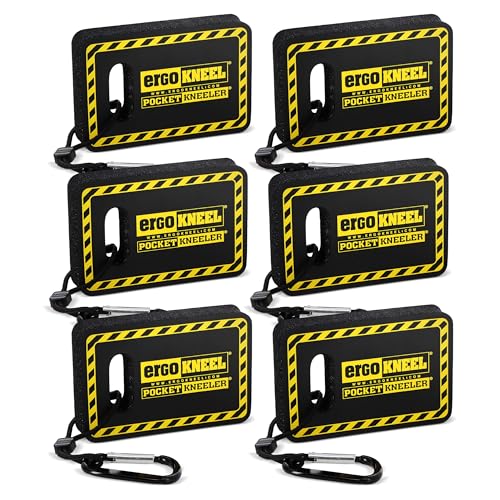 Pocket Kneeler w/Lanyard 4” x 6” x 1” 6PK | 6 Pack of 1-Inch Thick Kneeling Pad | Heavy-Duty Foam Pad Anti-Fatigue Mat | Portable Knee Mat | Industrial-Grade Protection