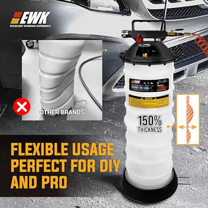EWK 13.5L Heavy Duty Pneumatic Oil Extractor/Dispenser Pump, Fluid Vacuum Evacuator with Reinforced Tank, Oil Change Pump for Automotive Large Engines - size: 13.5L (With Reinforced Tank)